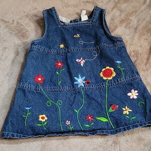 VINTAGE Baby Togs Baby Girl Denim Dress - SIZE 6-9M
